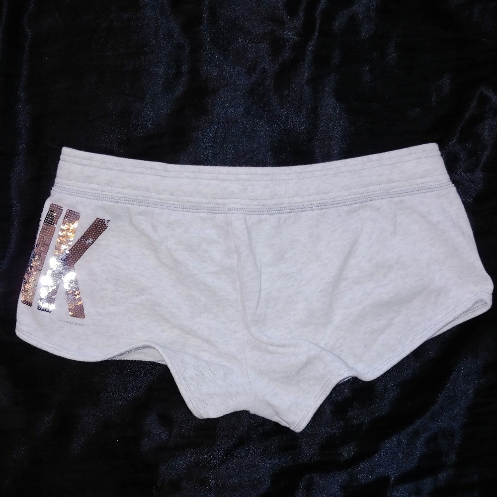 Victoria's Secret Pink Sequin Bling hoodie & shorts set S/XS Y2k vintage RARE! - Picture 8 of 9